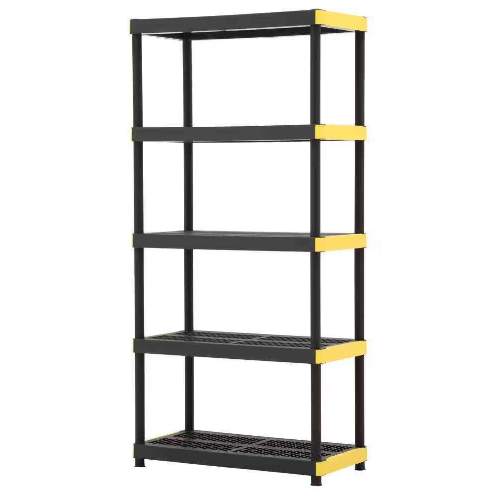 Multi-Purpose 5-Tier Plastic Garage Storage Shelving Unit 36in WX 74in HX 18in D gallery