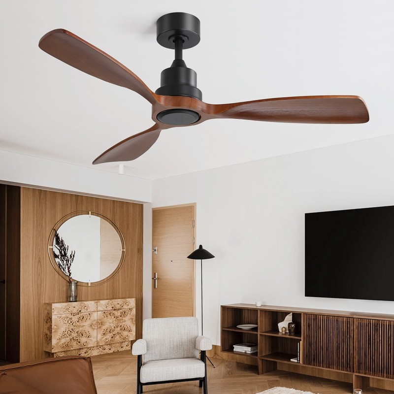 48in.Solid Wood Blade,Ceiling Fan,No Light,Reversible,Remote,Adjustable 6 Speed. gallery