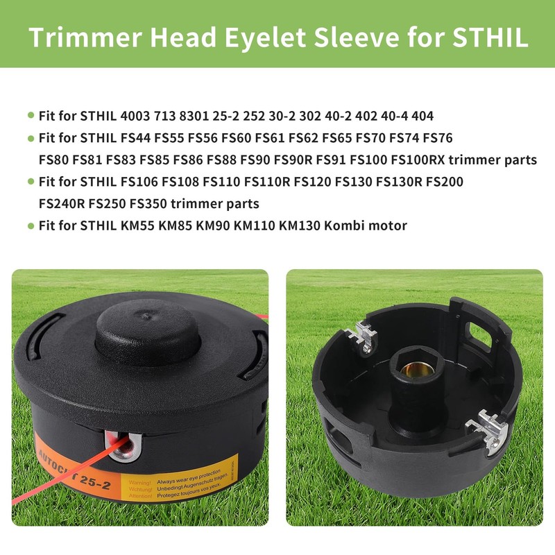 10-Pack String Trimmer Head Eyelet Sleeves, Replacement 10 Pieces, Silver gallery