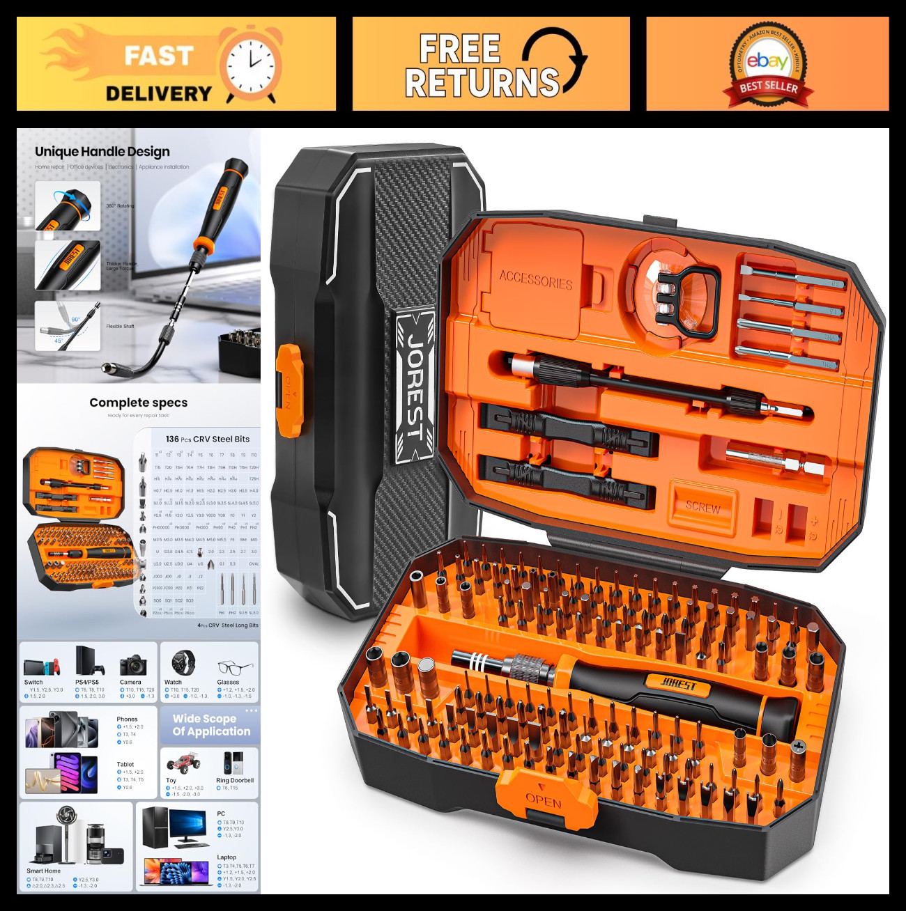 152-in-1 Precision Screwdriver Set - Magnetic Tool Kit for Electronics, Laptops, gallery