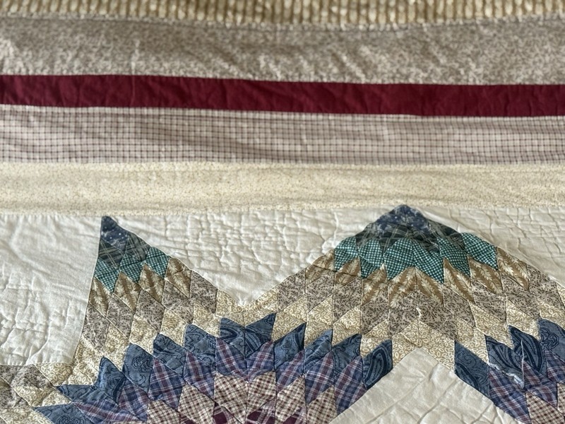 8 Point Star Patchwork Quilt 91”X87” By Heritage Collection Fan Diamond Designs gallery