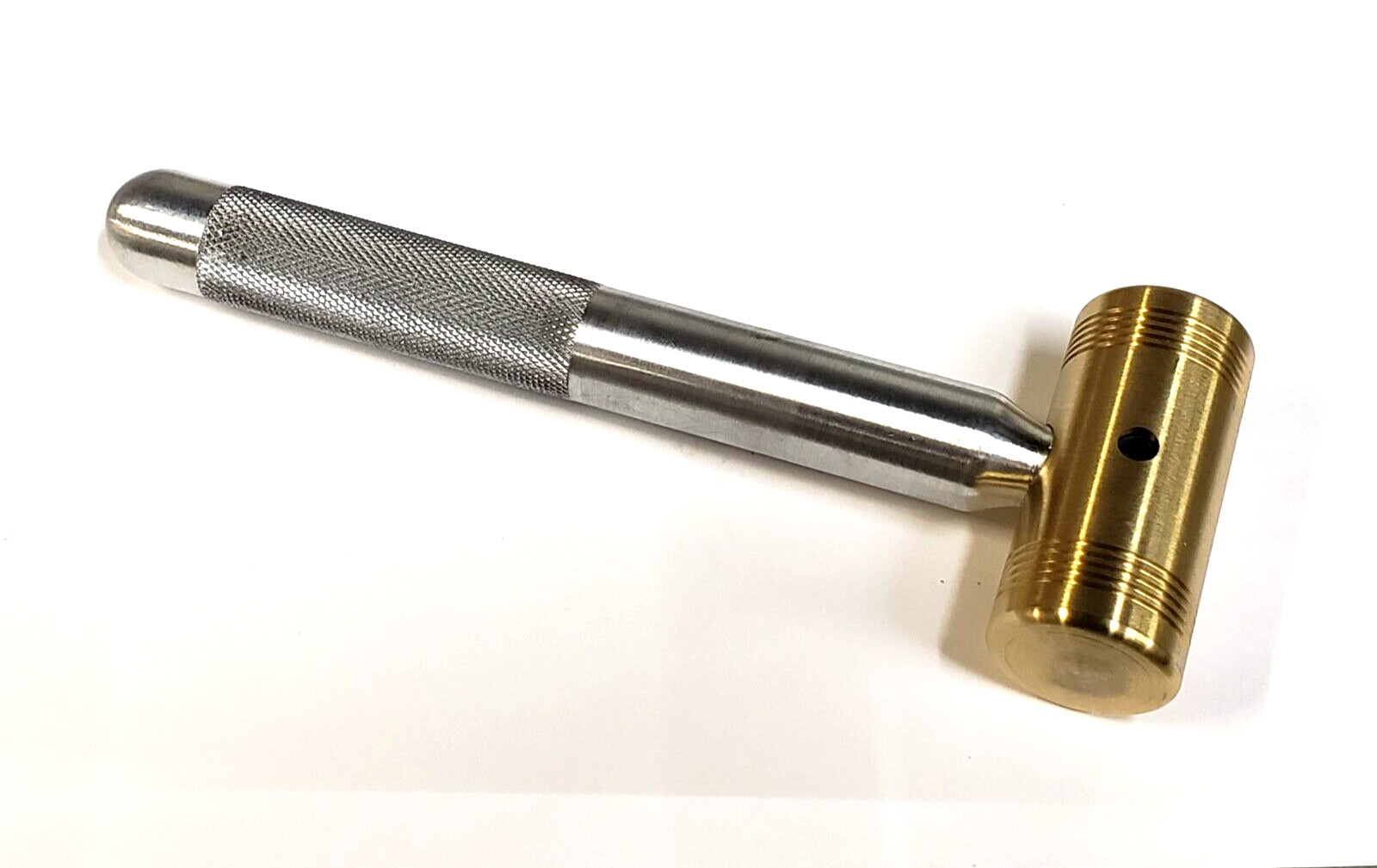 10 OZ. BRASS HAMMER KNURLED 3/4"" ALUMINUM HANDLE * GREAT GRIP* MADE IN USA* gallery
