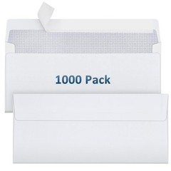 1000 Pack #10 Security Envelopes Self Seal – 4-1/8 x 9-1/2 Inch White Busines…