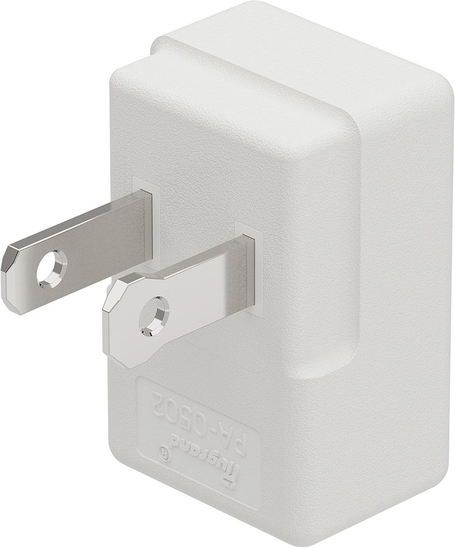 Polarized 2-Prong L Type Adapter, Vertical Right Angled Down Angle AC Adapter wi gallery