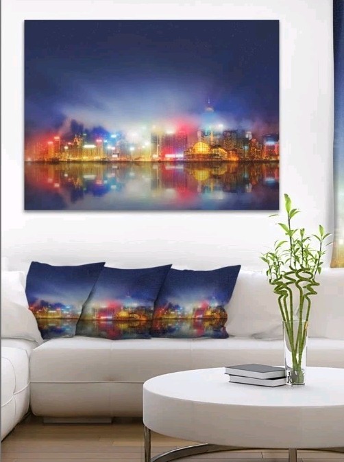🌃 Vibrant Cityscape Photography Wall Art – Ready to Hang - 20x12 in. gallery
