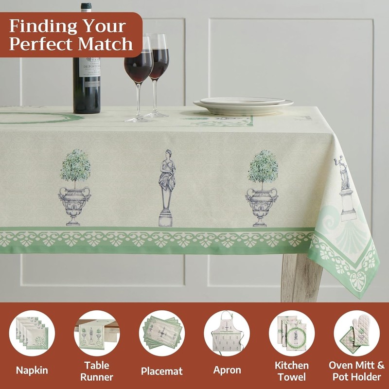 Elegant 100% Cotton Rectangular Tablecloth 60 x 90 Inches - Perfect for Dining gallery