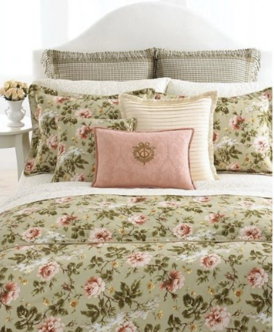RALPH LAUREN YORKSHIRE ROSE QUEEN COMFORTER 2 KING SHAMS SET FLOWER ART NOUVEAU gallery