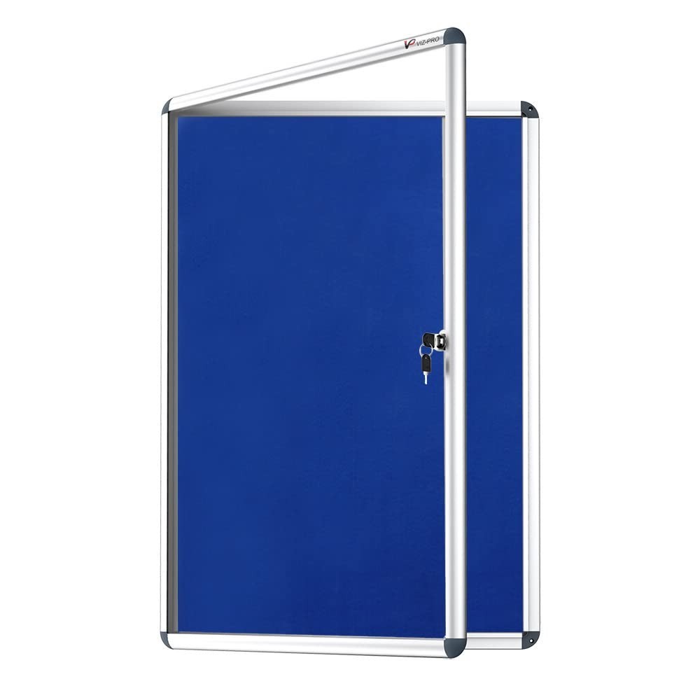 VIZ-PRO Tamperproof Lockable Noticeboard, Silver Aluminium Frame, 36 in x 24 in gallery