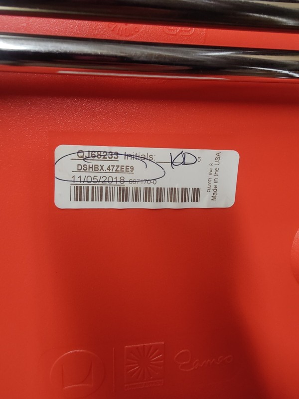Herman Miller Eames Molded Plastic Red/Orange Counter Stool 2018 Glides gallery