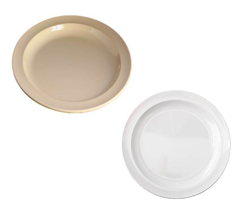 Reusable Tan White Dinner Plates Hard Melamine Set of 12 - Paper Plates Novelty gallery