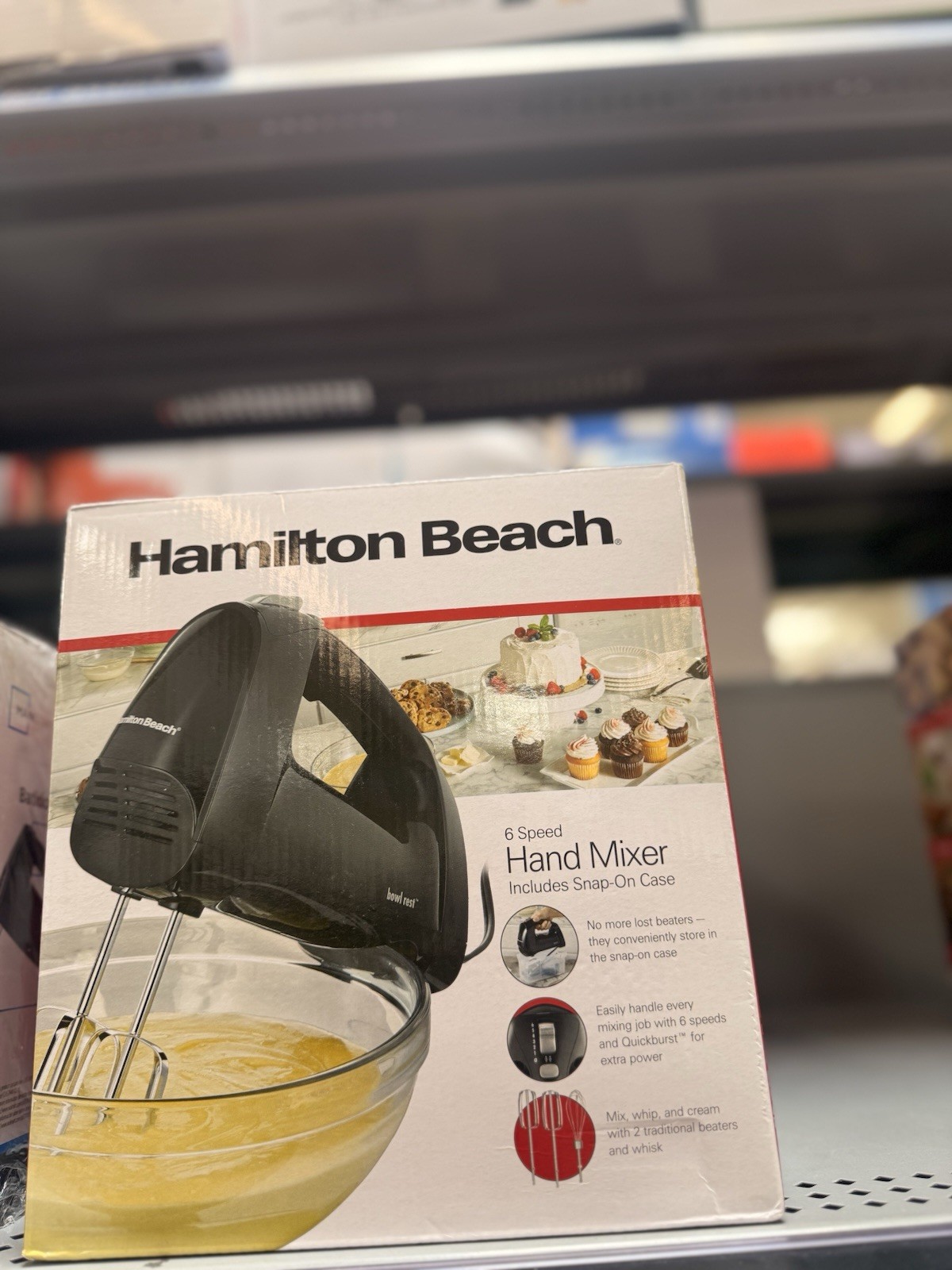 Hamilton Beach Bosch HMT72M450 6 Speed Hand Mixer Black Snap-On Case Detachable gallery