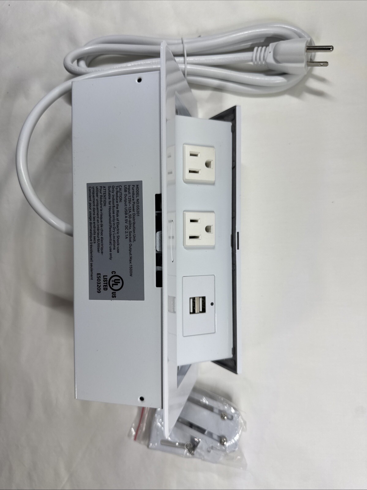 Pop Up Power Strip Recessed Electrical Outlet Connectivity Box GS201 gallery