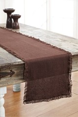 Table Runner 36 inch Burlap Chocolate Brown Cotton Dining Room Table Decor