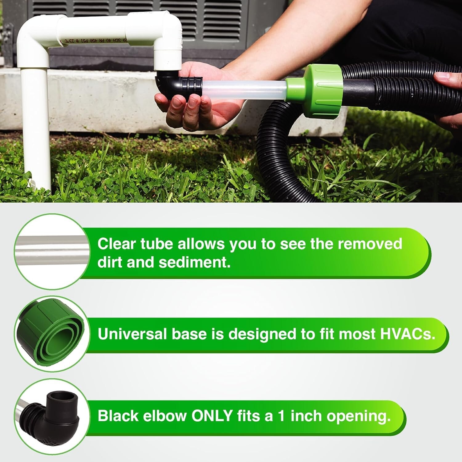 AC Drain Line Cleaner Adapter Evacuates & Unclog AC Drain Line - HVAC to PVC AC gallery