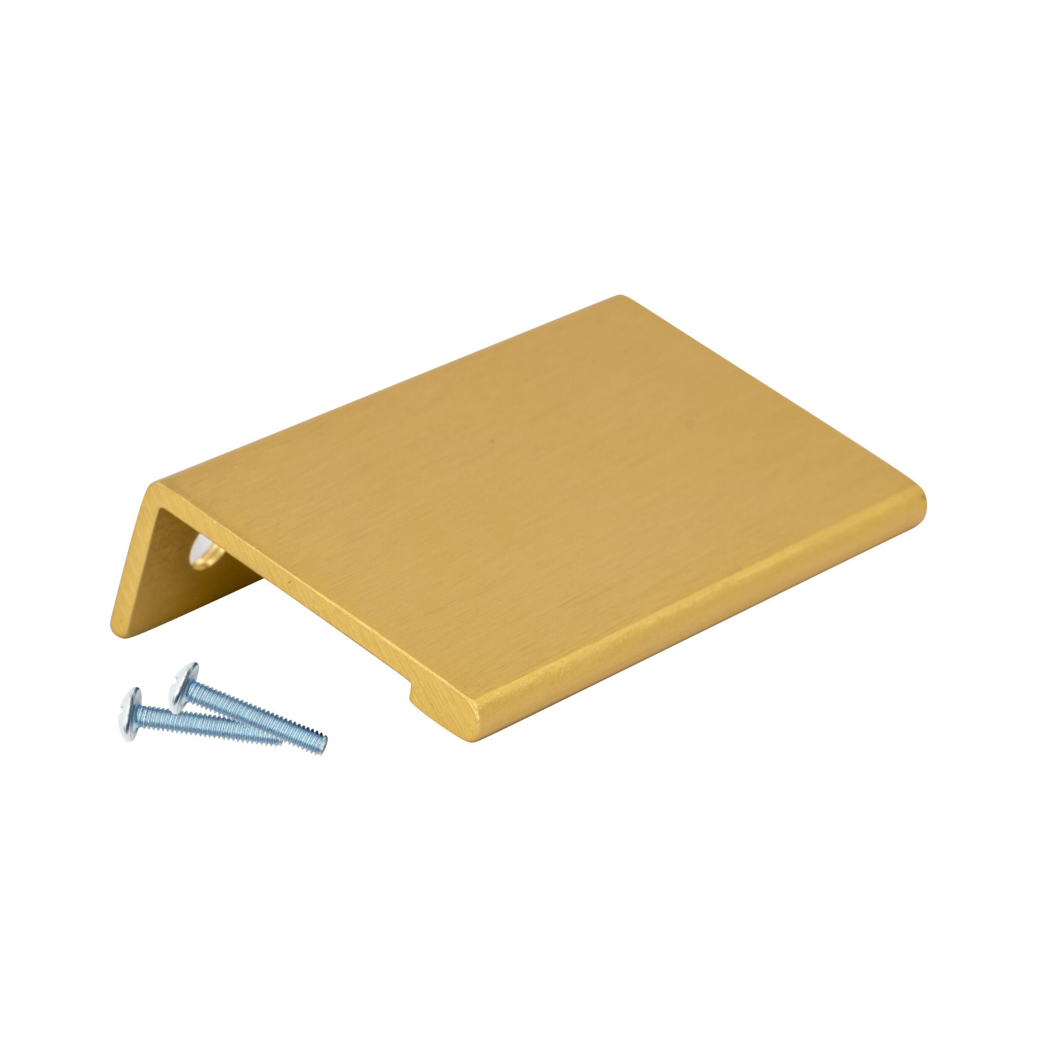 Modern Edge Pull 1-31/32" (50mm) Center To Center Cabinet Handle in Satin Gold gallery