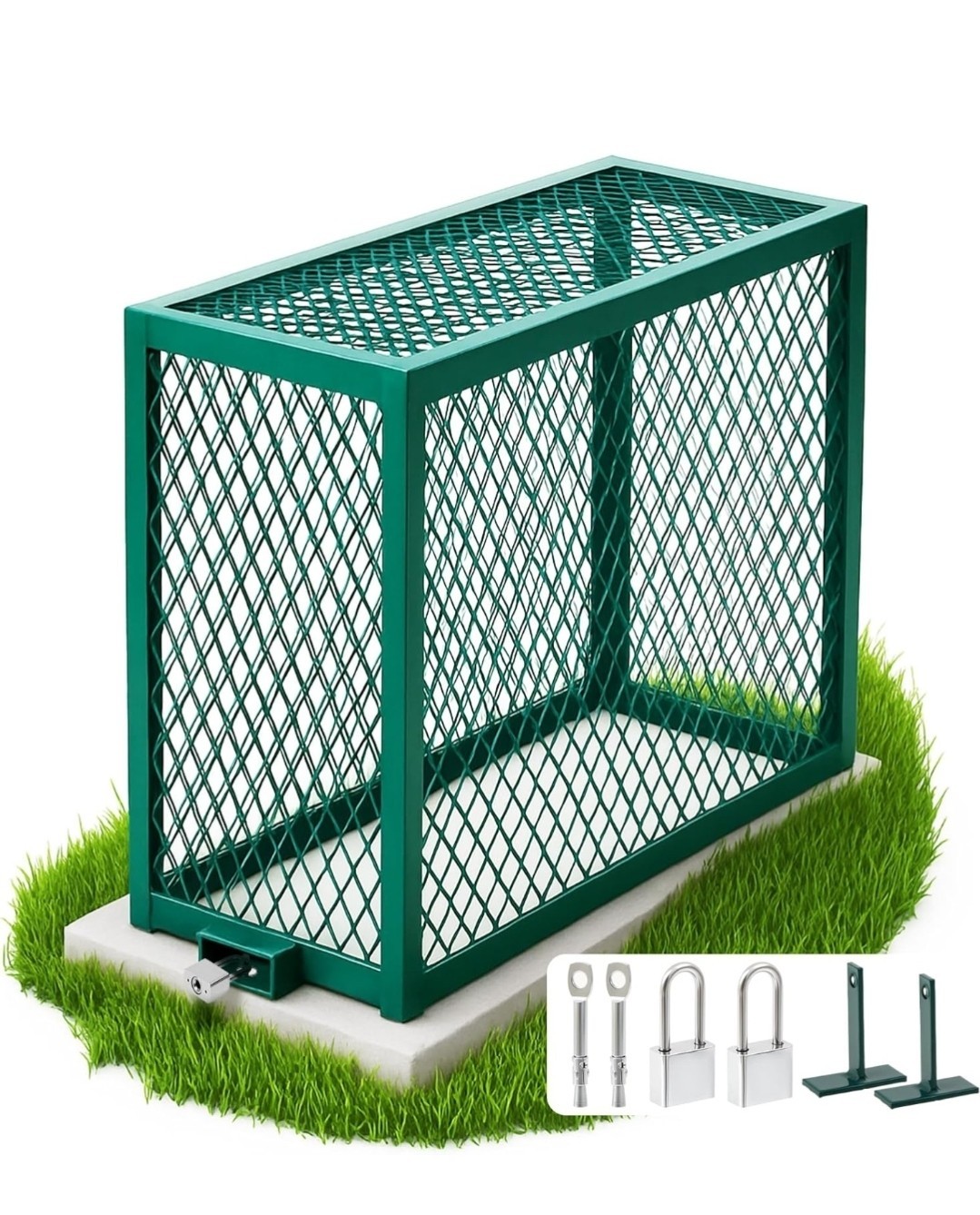 Backflow Preventer Security Cage Enclosure Green Steel Outdoor Cover MorningRo gallery