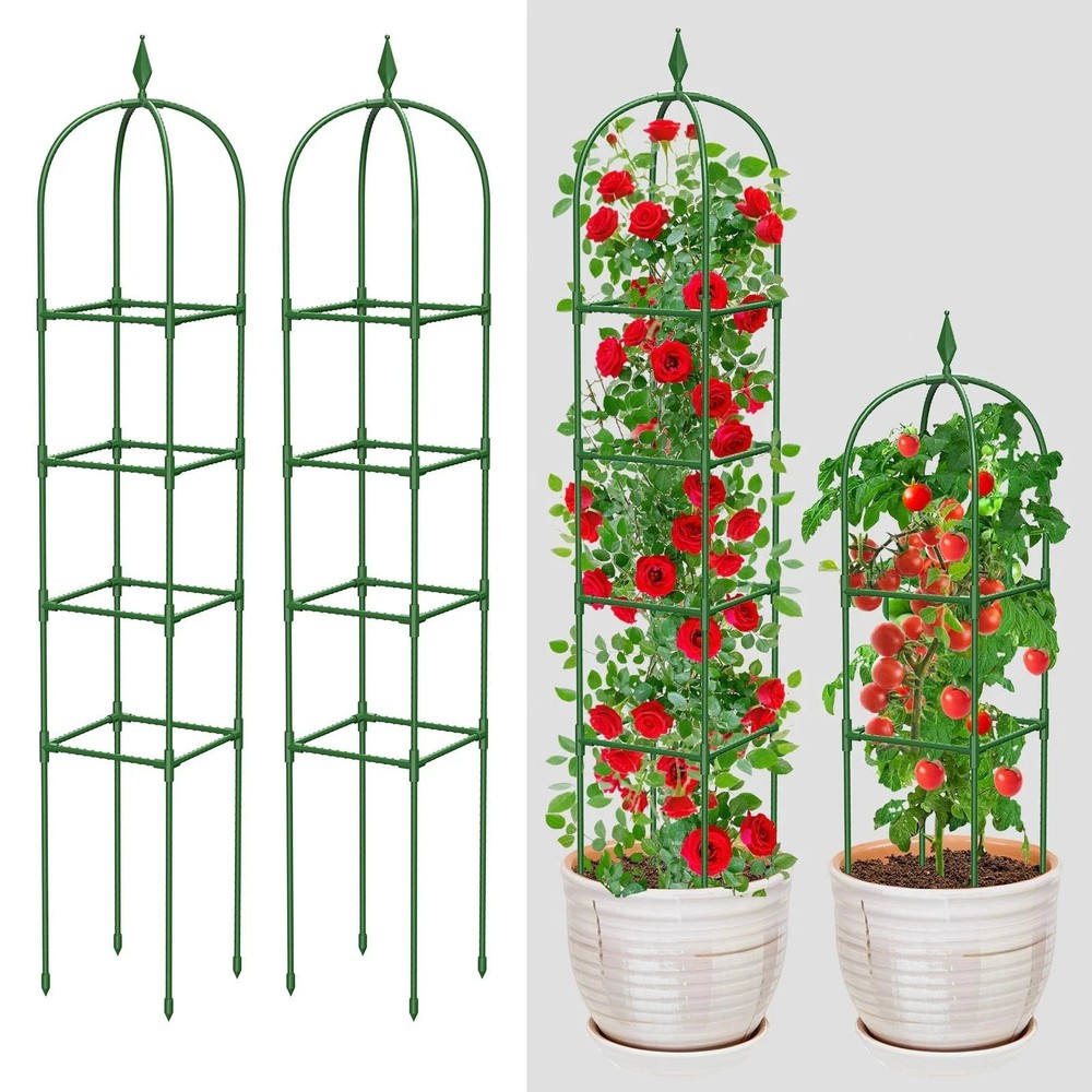 2-Pack 6FT Rustproof Garden Trellis for Climbing Plants - Heavy-Duty Support