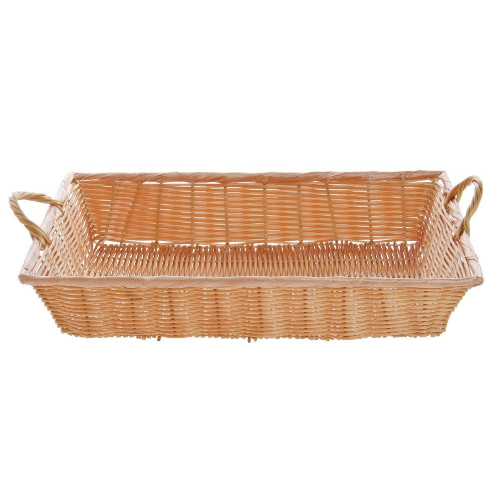 Natural Color Wicker Basket Rectangular With Handles - 18"L x 12"W x 3 1/2"H gallery