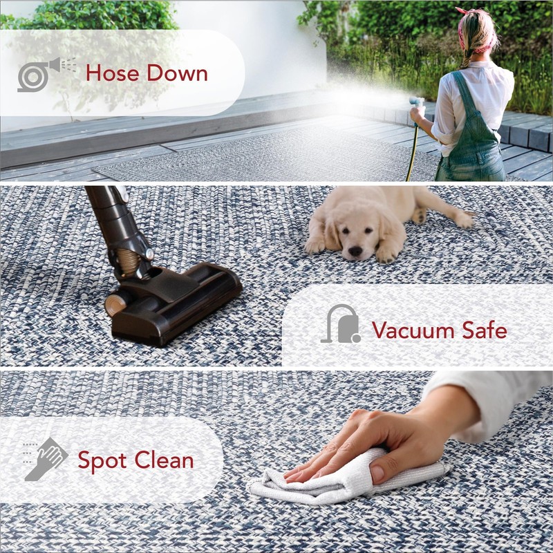 Nuloom 2 X 6 Solid Hand Braided Indoor/Outdoor Area Rug Pet-Friendly High gallery