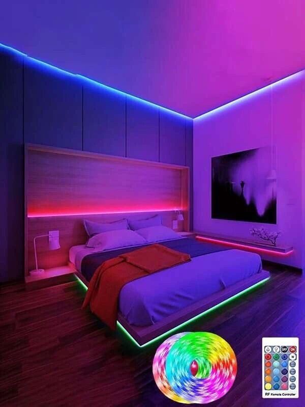 16.4 ft Waterproof LED RGB Strip Lights with Remote and App gallery
