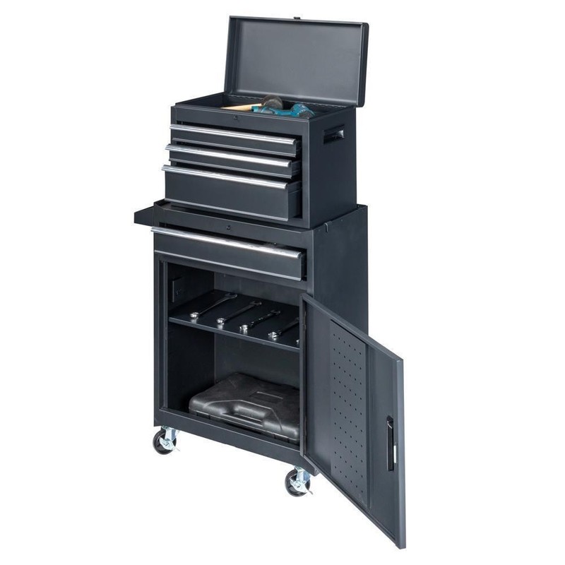 Tool Chest Tool Box Rolling Tool Storage Cabinet with 4 Drawers / Wheels Black gallery