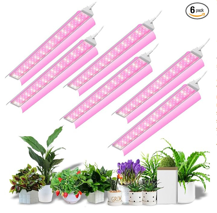 SZHLUX 6 Pack LED Integrated Growth Lamp 4FT 420W(6 * 70W), Pink Growing Light gallery