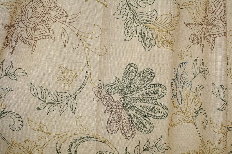 STUNNING Embroidered Providence Scroll Panel OR Valance Paisleys Ferns Foliage gallery