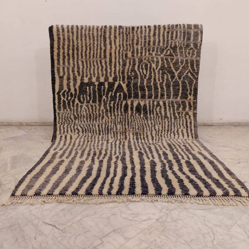 Moroccan Rug - Handmade Beni Ourain Style - 8x10 area rug - Large authentic gallery