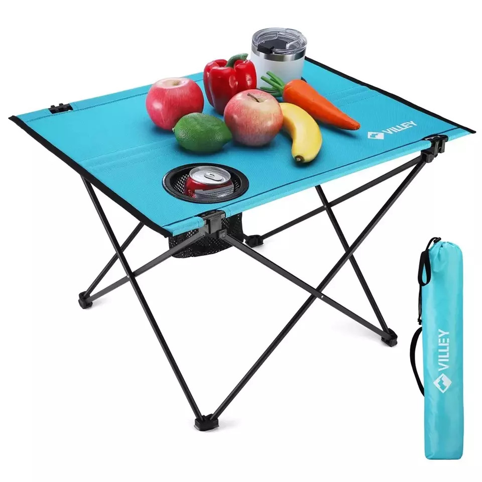 VILLEY Folding Camping Table Large/Small Lightweight Portable Beach Tables w/Bag