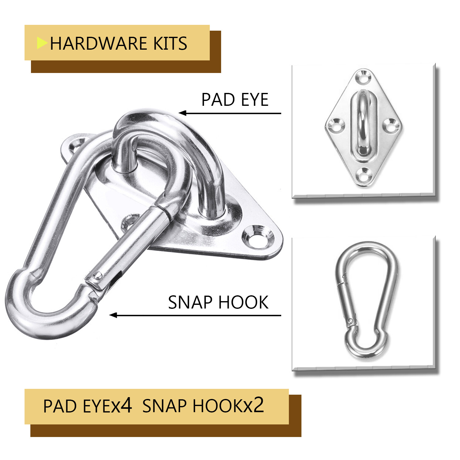 Triangle Rectangle Sun Shade Sail Stainless Steel Hardware Installation Kit Tool gallery