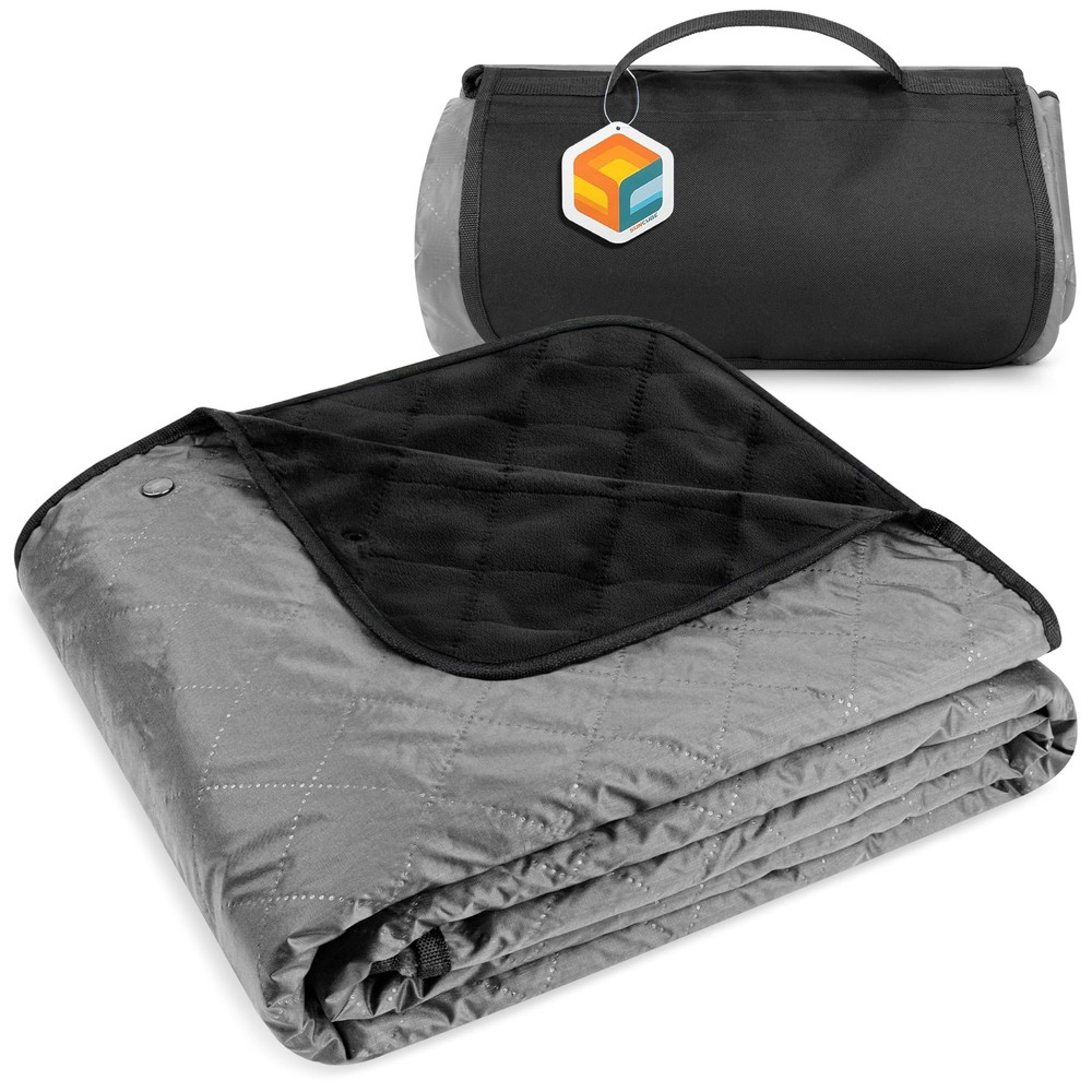 SUN CUBE Large Waterproof Camping Blanket, Fleece Quilted Stadium Blanket for