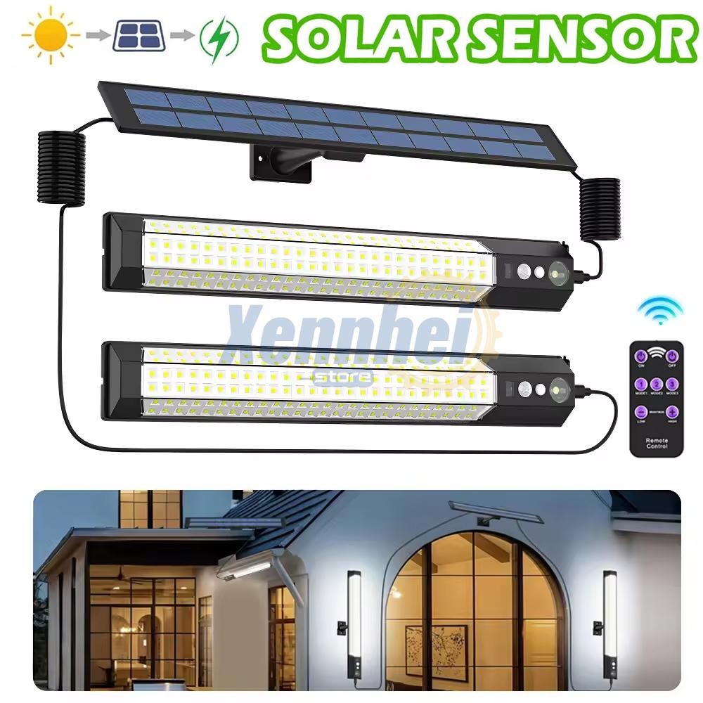Double Head Solar Power LED Pendant Light Garage Shop Lamp Shed Barn Gazebo Yard gallery