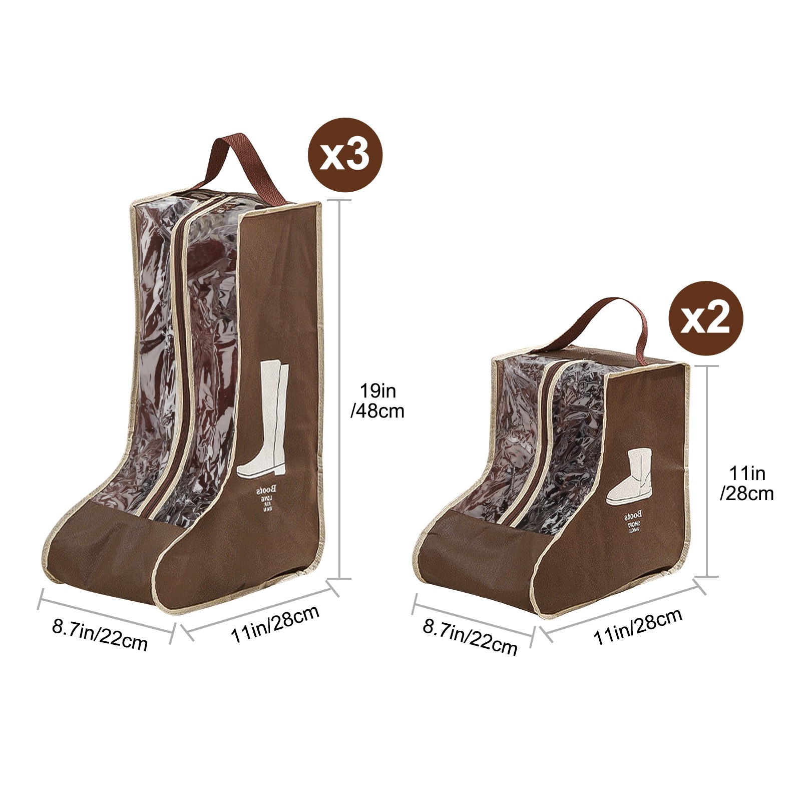 5PCS Boot Storage Bags Dustproof Shoe Protector for Tall Short Boots w/ Handles gallery