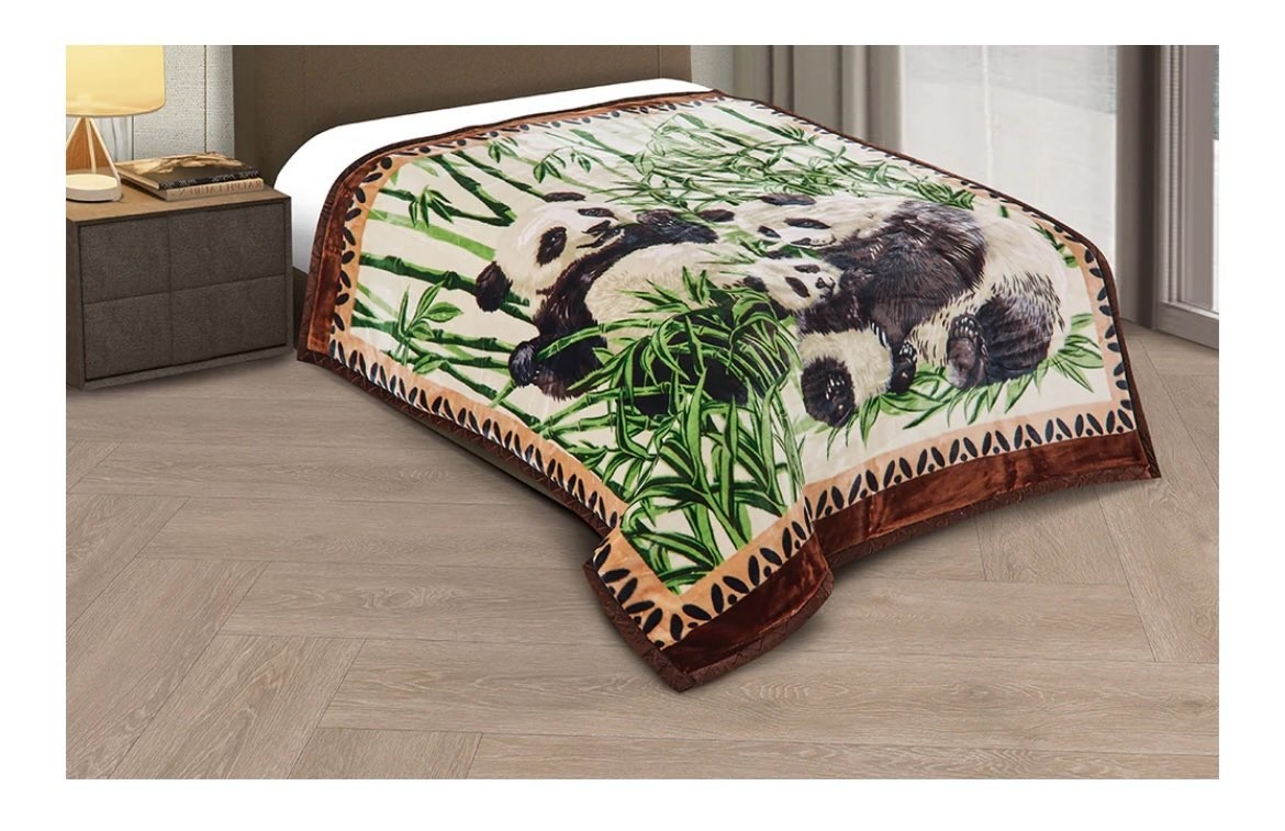 Dahdoul Supreme Heat KING SIZE 2 PLY Supersoft Reversible PANDA BAMBOO Design gallery