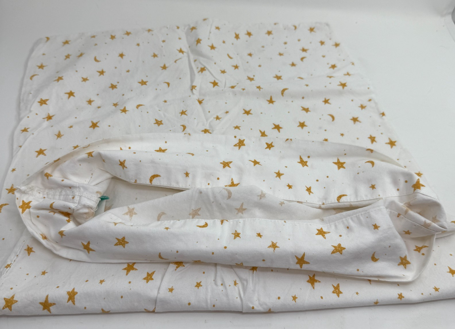 Target Pillowfort White Yellow Cotton Moon & Stars Pillowcase Standard Size gallery