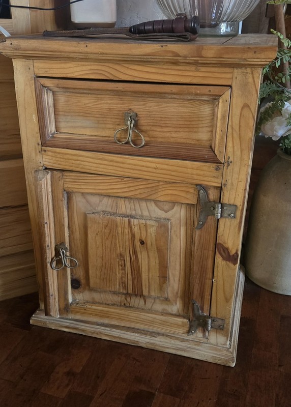 Antique Solid Pine Wood Drawer Cabinet Nightstand Mexican furniture 85340 gallery