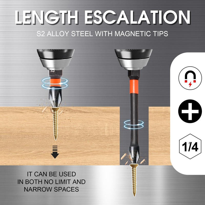 10-Pack Phillips Bits #2 Impact, 2-Inch Magnetic Phillips Head Drill & Screwdriv gallery
