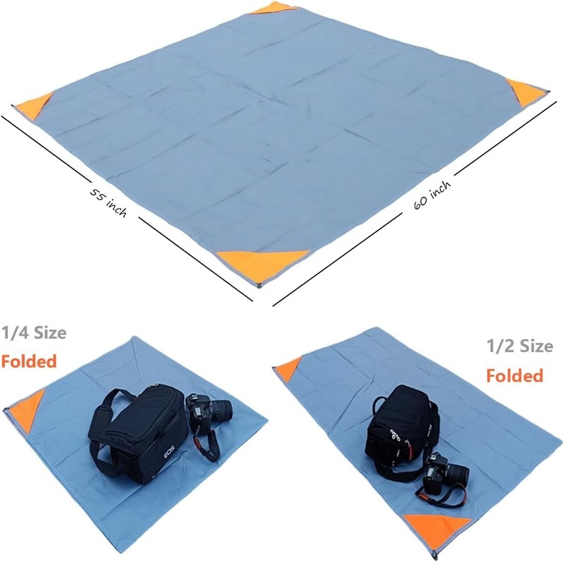 Compact 55"x60" Sandproof Pocket Picnic Blanket - Lightweight & Water Resistant gallery
