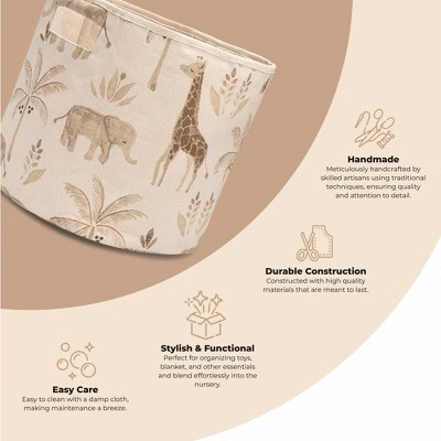 Crane Baby Canvas Storage Bin - Kendi Safari gallery