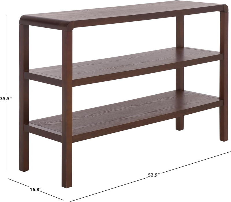Omara Walnut Brown 2-Shelf Console Table for Entryway & Living Room gallery