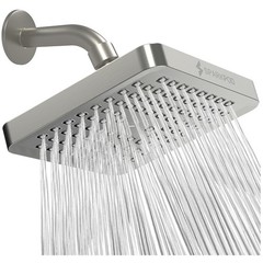 Brushed Nickel Rain Shower Head – Effortless 1-Min Installation, 1.8 Gpm