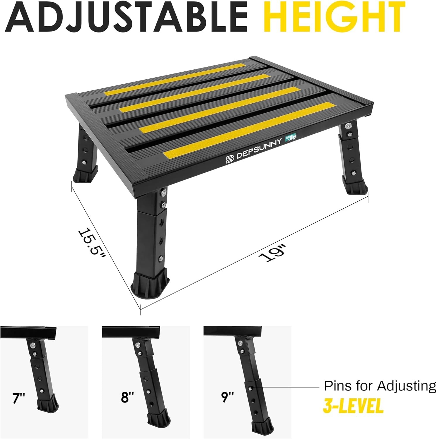 Portable Aluminum RV Step Platform 1000lb 1 Pack gallery