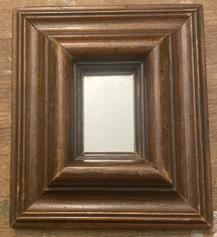 VTG Small Rectangular Wood Frame 5.25” X 6” X 1.25” Mirror 2” X 2.75” gallery
