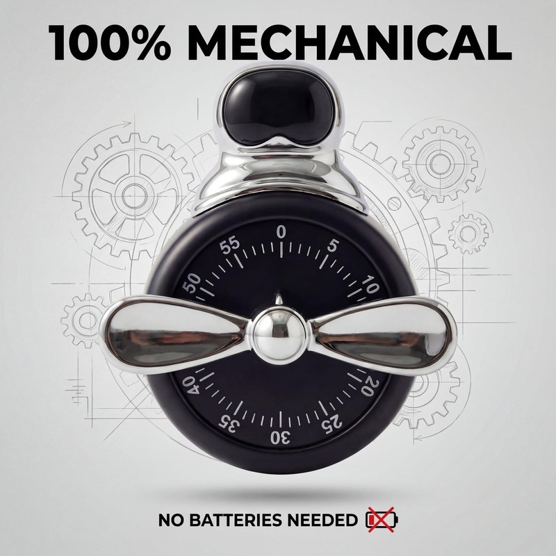 Visual Timer, Cute Magnetic Mechanical Kitchen Timer for Cooking, No Batterie... gallery