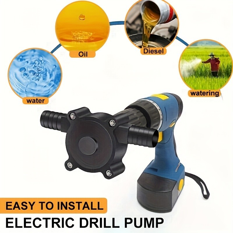 Electric Drill-Driven Liquid Pump - For Water, Oil, Diesel Transfer & Gardening gallery
