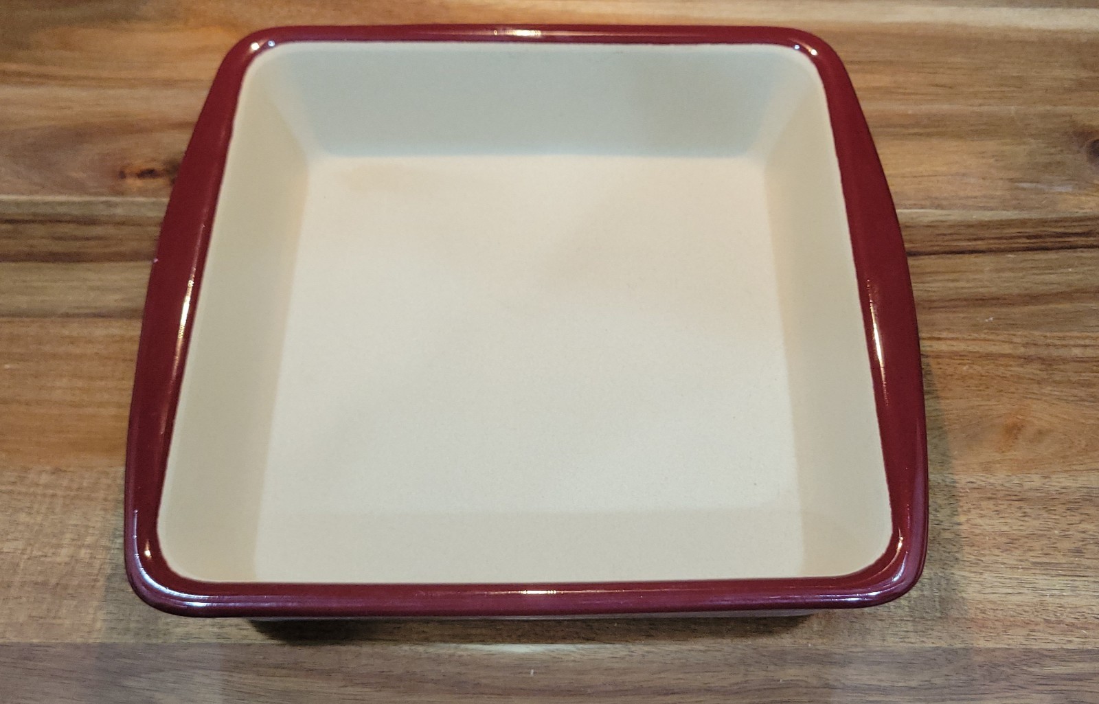 Pampered Chef 1339 Stoneware Square Pan Cranberry 9x9x2 Dish Baker Unused No Box gallery