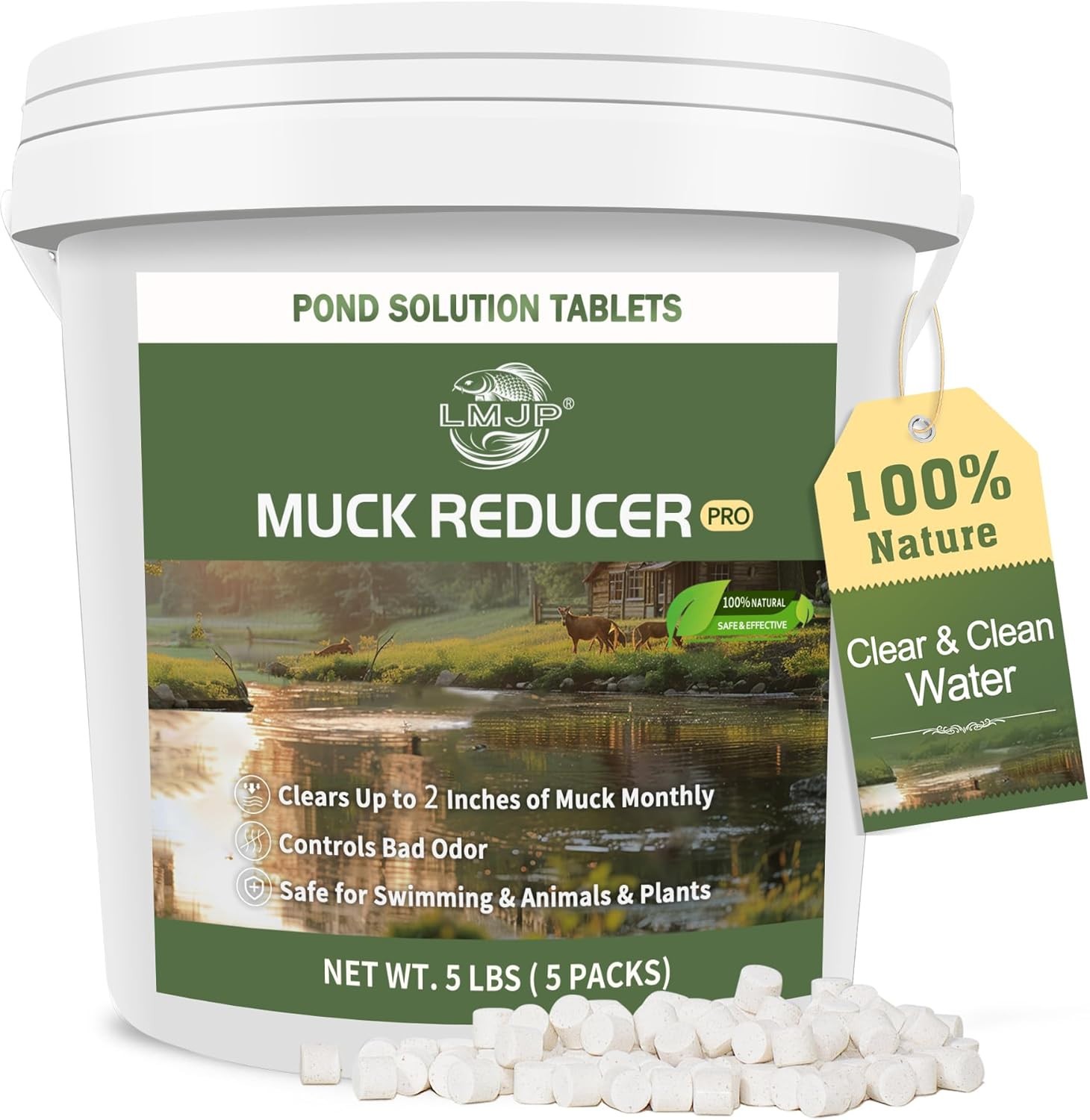 Muck Reducer - 5LB Natural Sludge Solution Tablets for Ponds & Lakes, Away Muck gallery