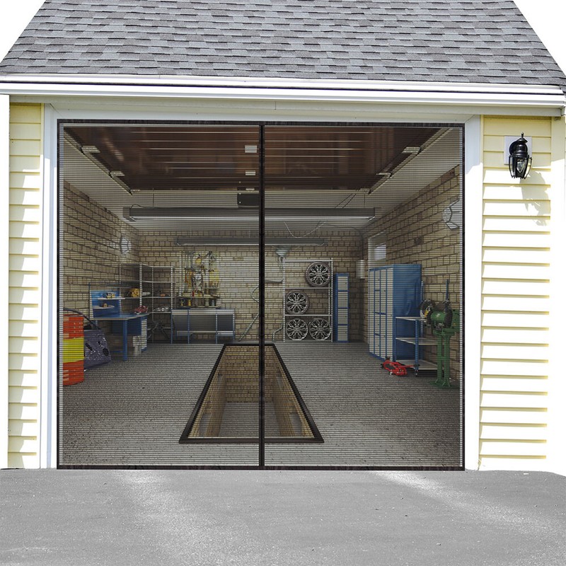 Garage Door Screen Self-adhesive Single Heavy Duty Mosquito Insects Mesh Net UK gallery