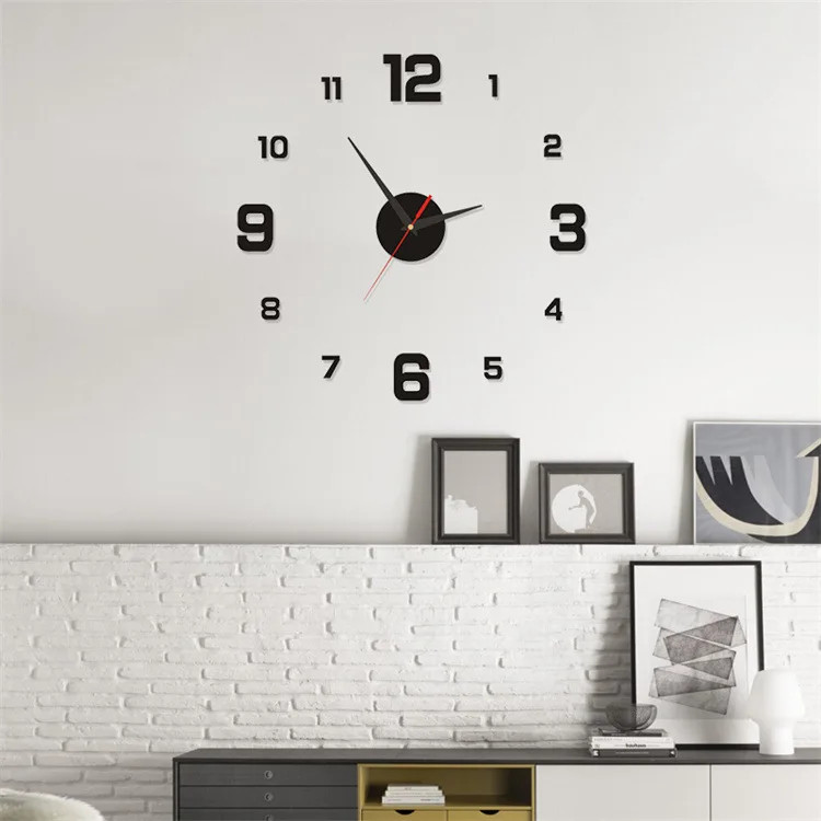 3D Frameless DIY Wall Clock Sticker Acrylic Silent Decor for Living Room gallery