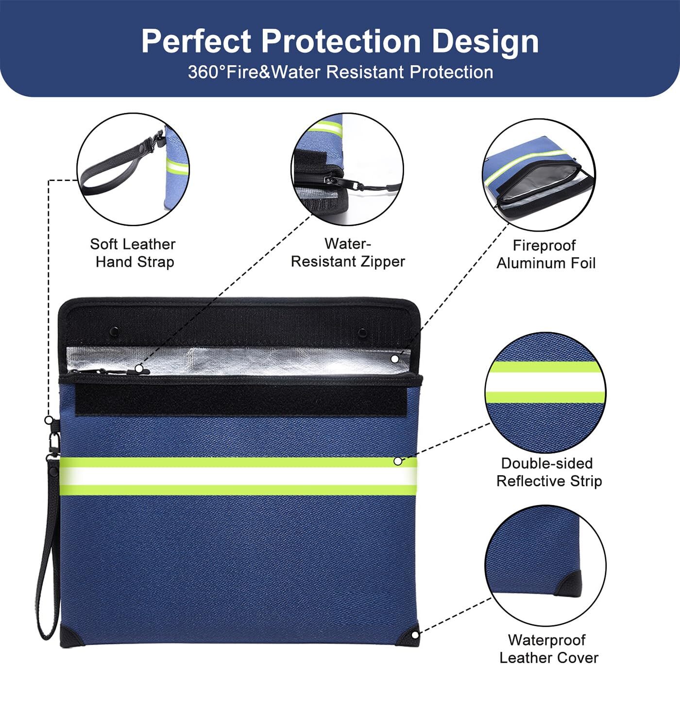 Upgraded Fireproof Money Bag10 Layers of Heat Insulated Materials6500°F Firep... gallery